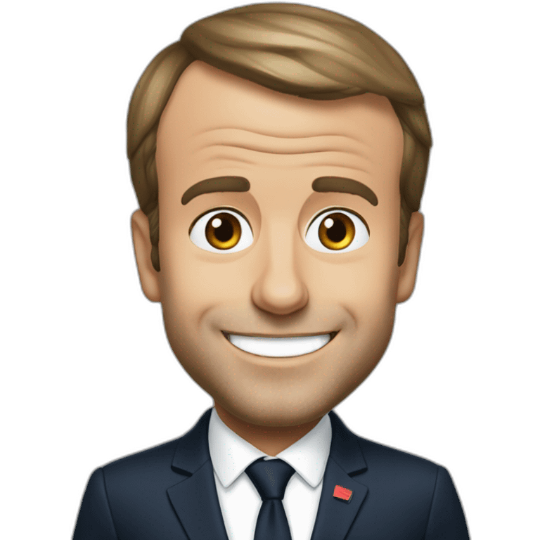 Emmanuel Macron qui fait coucou emoji