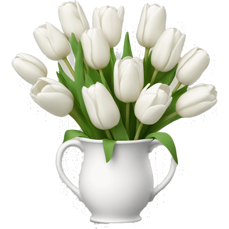 white tulip bouquet  emoji