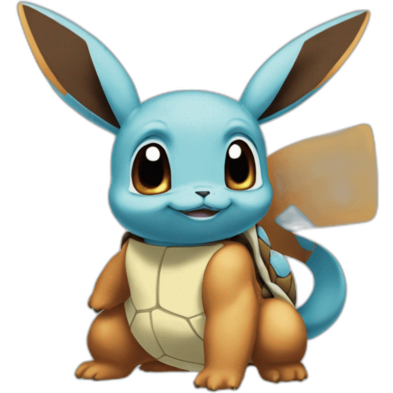 Half squirtle half eevee emoji