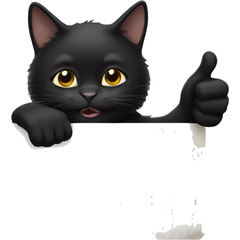 Black cat thumbs up emoji