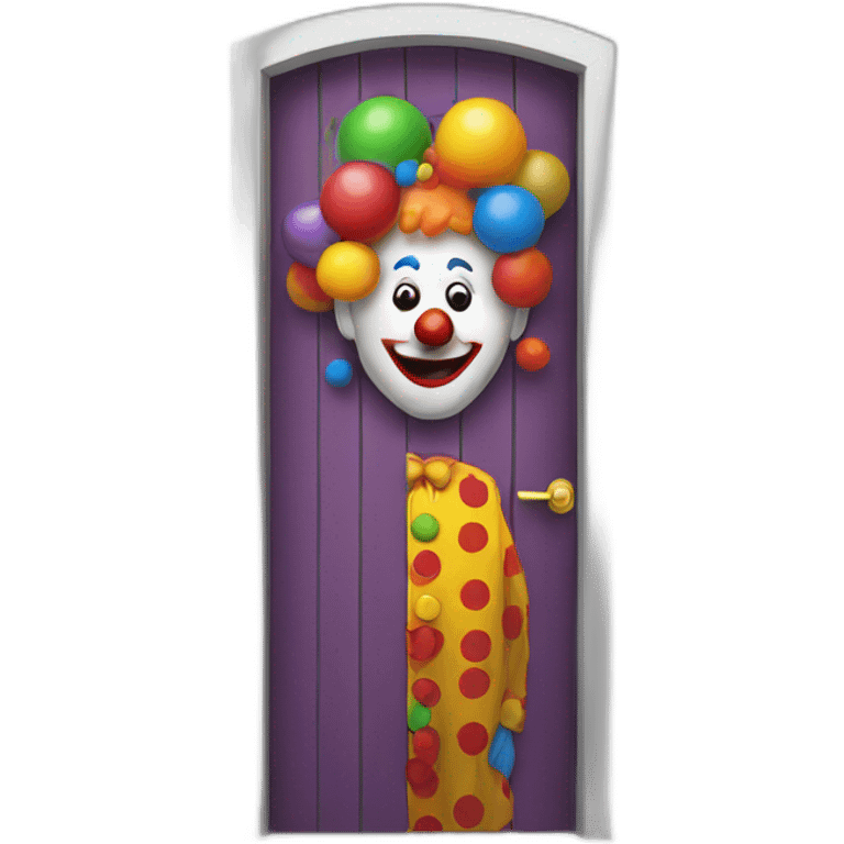 Door with clown emoji