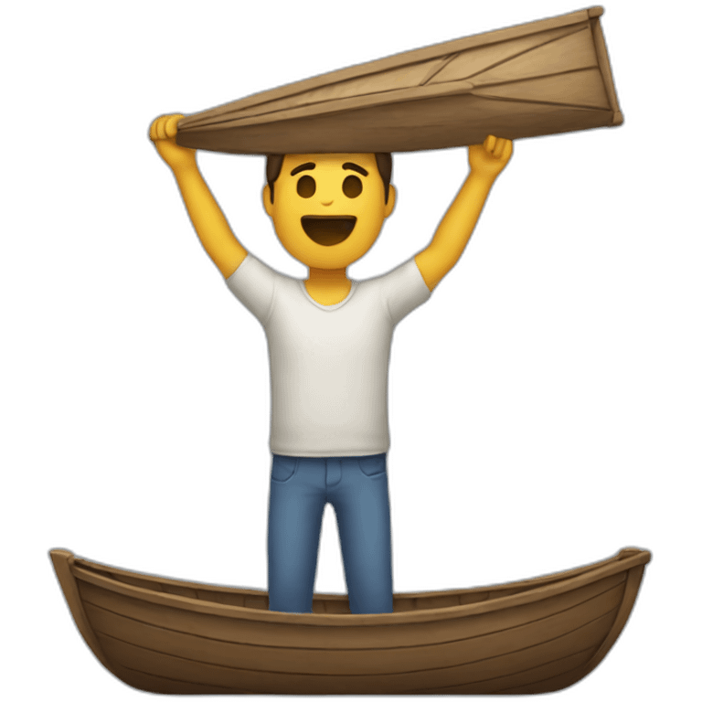 Guy carrying a boat over his head emoji