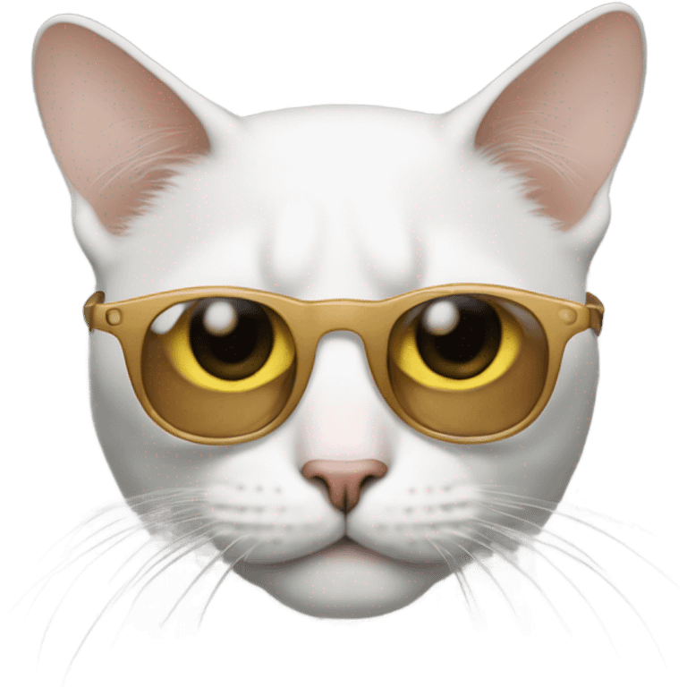 A cat pretending to be Jon Lennon  emoji