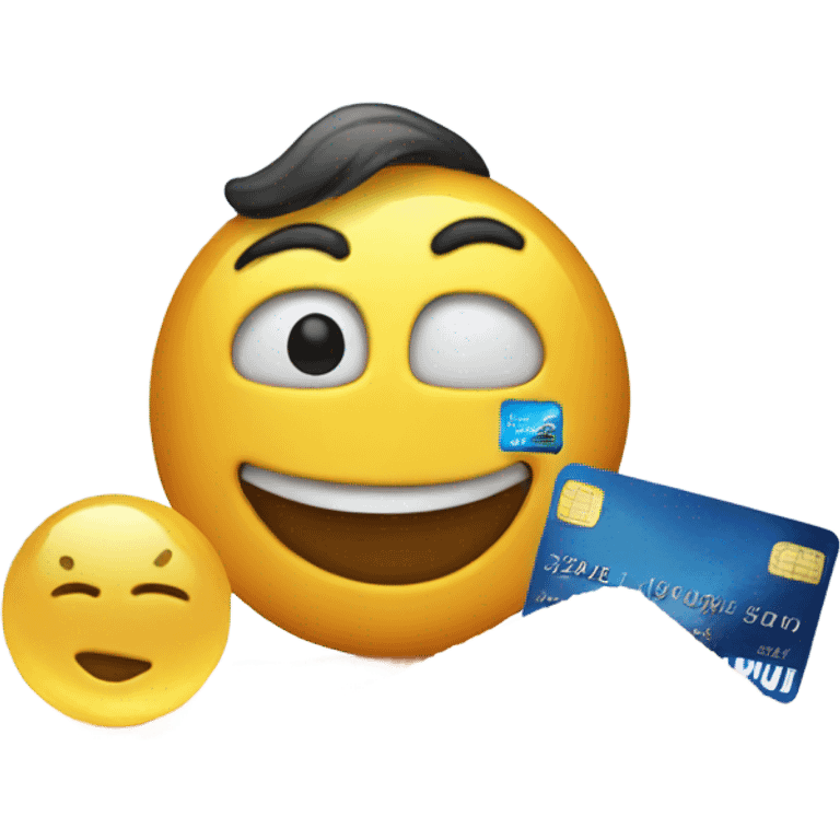 Happy emoji with a pile of salt and a credit card emoji