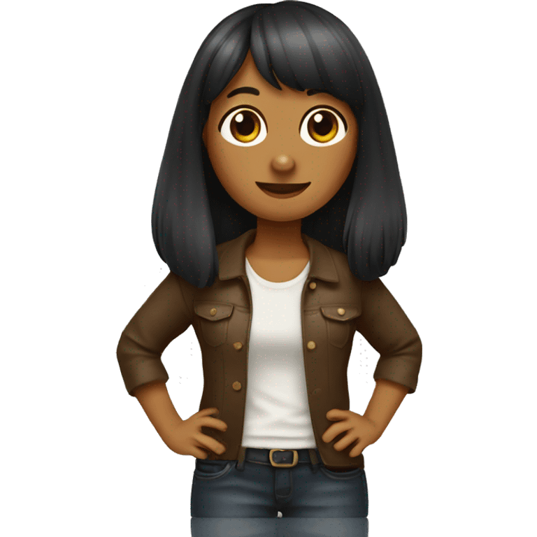 Daschund with brown bangs hair girl emoji