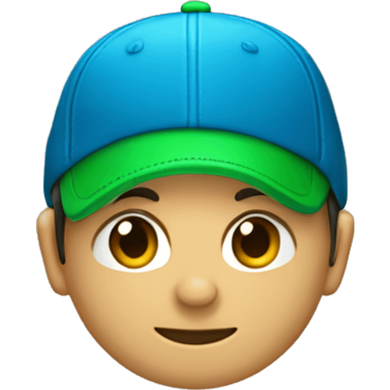 Murciélago azul y verde con un gorro  emoji