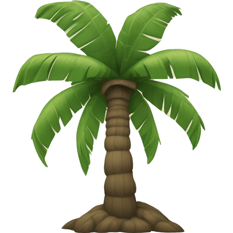 coconut tree with trunk in tones of brown and leaves in tones of green, no background, no sea, no sun, no sky emoji