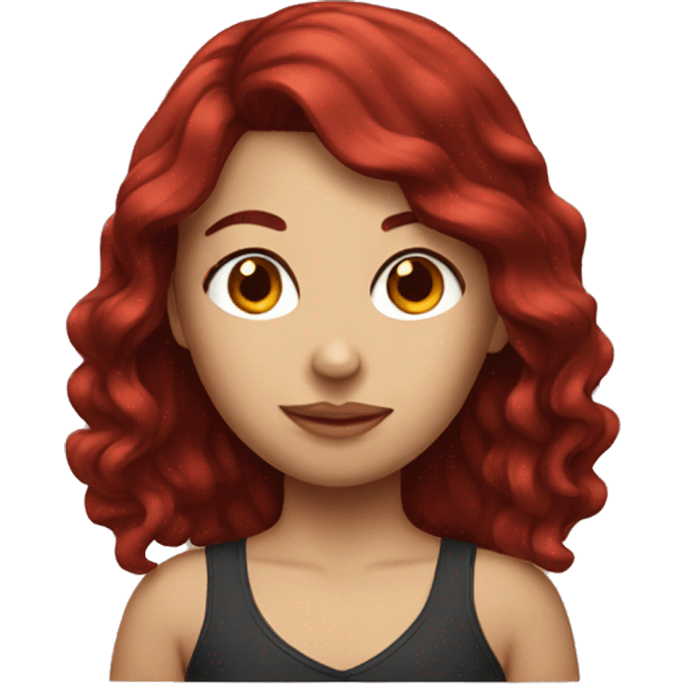 Dark red hair girl  emoji