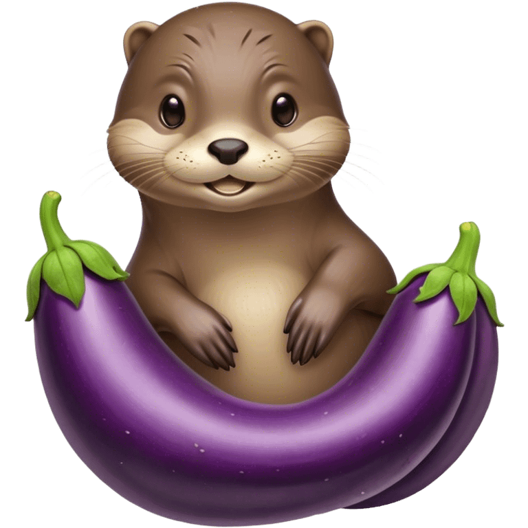 Otter with eggplant  emoji