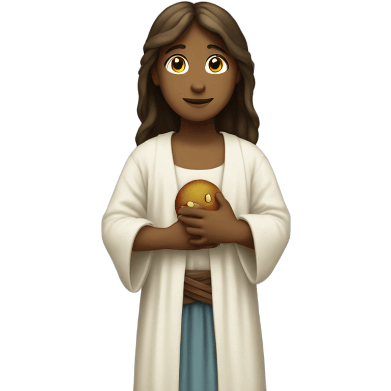 Girl  standing by Jesus emoji