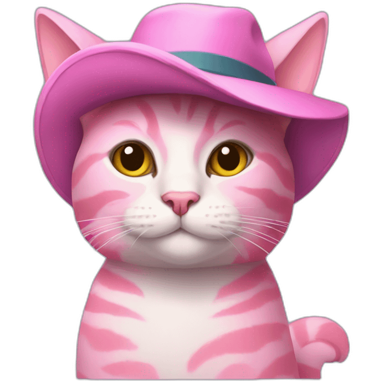 pink cat with hat emoji