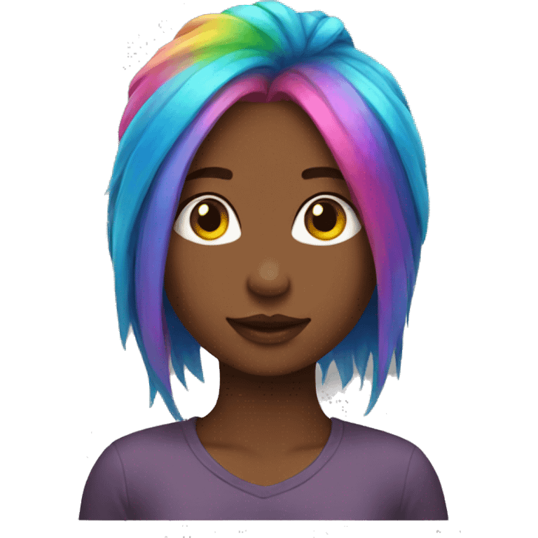 girl rainbow hair  emoji