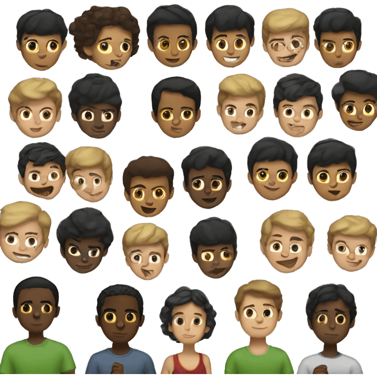 Hispanic boy with black boy emoji