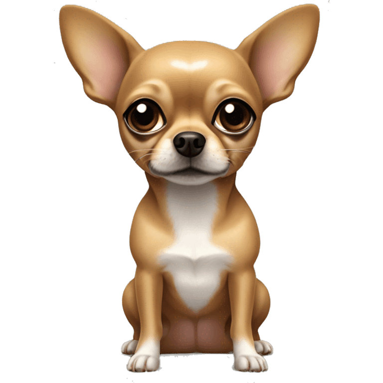 Perro Chihuahua con manchas cafés y mujer de pelo negro  emoji