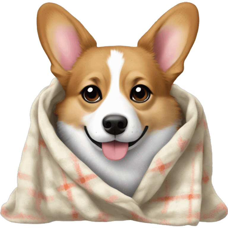 Cute corgi cardigan in a blanket emoji