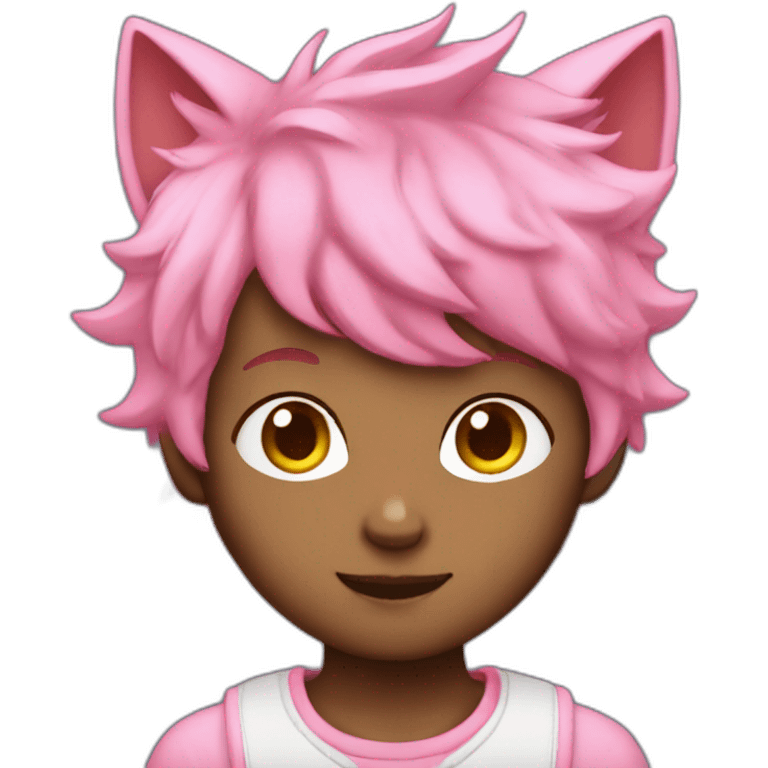 light dark catboy with pink hair emoji