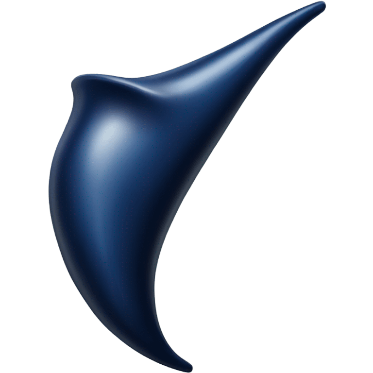 realistic dark blue horn emoji