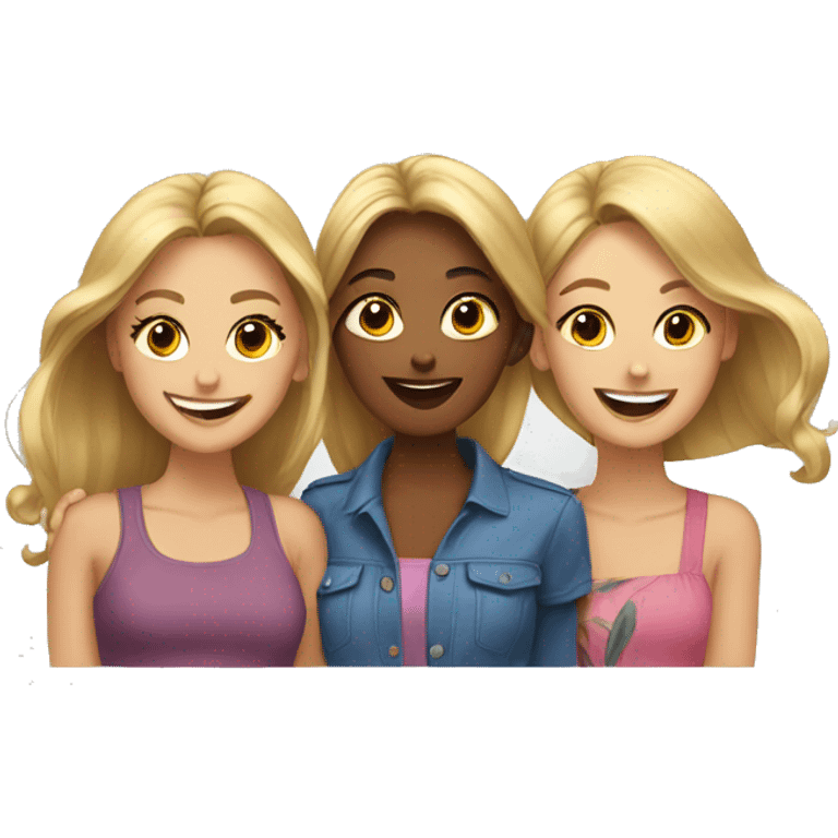 Four girlfriends happy emoji