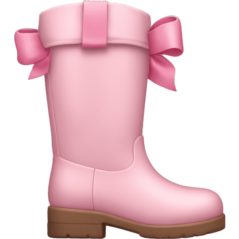 pastel pink boots with pink bow emoji