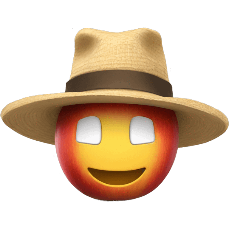 Apple with roblox hat emoji