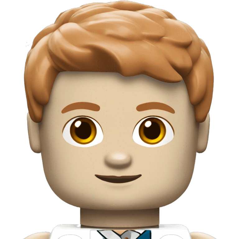 Lego minifig white skin red short hair emoji