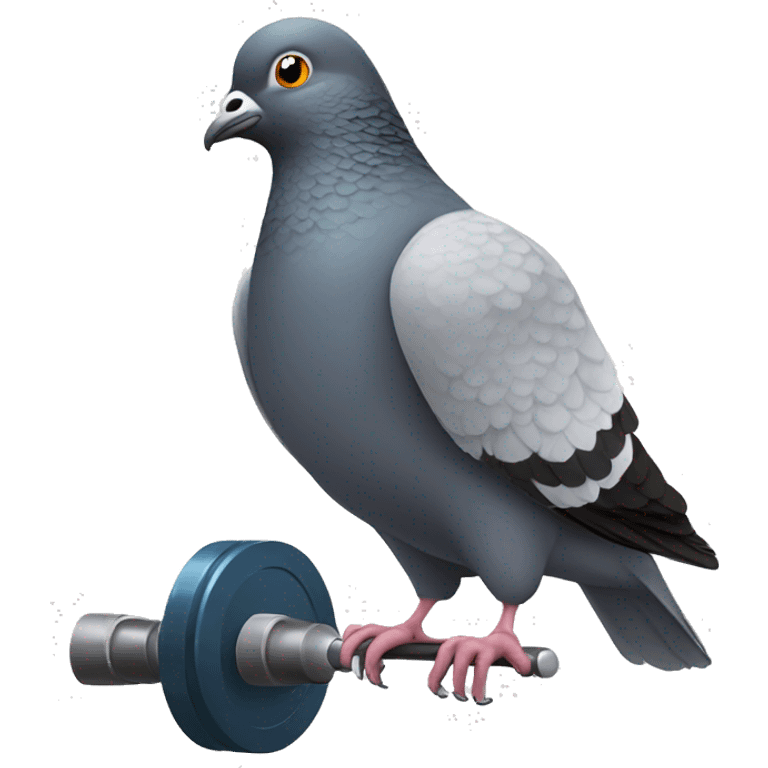 Pigeon lifting weights  emoji