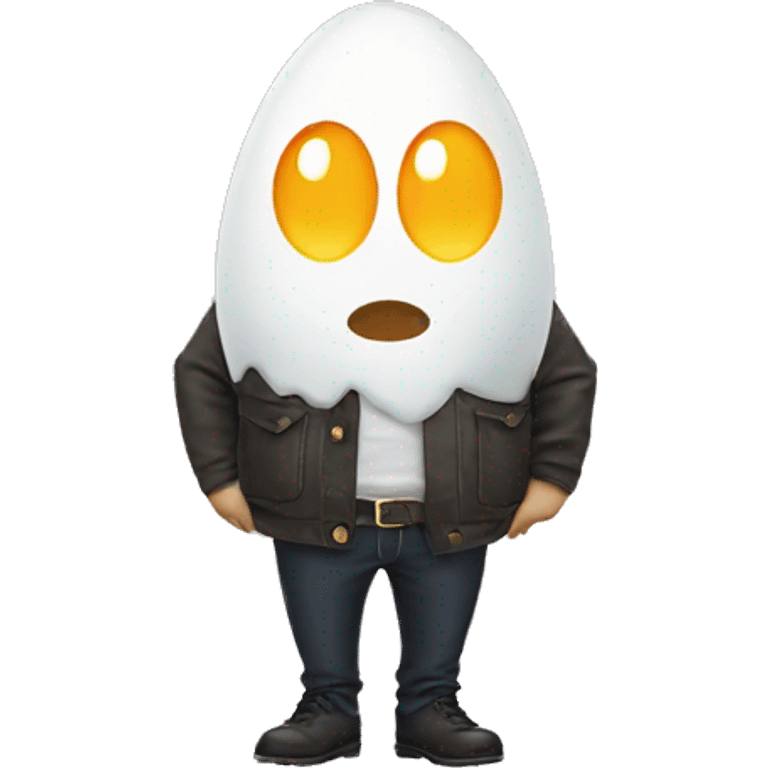 Egg wearing pants emoji