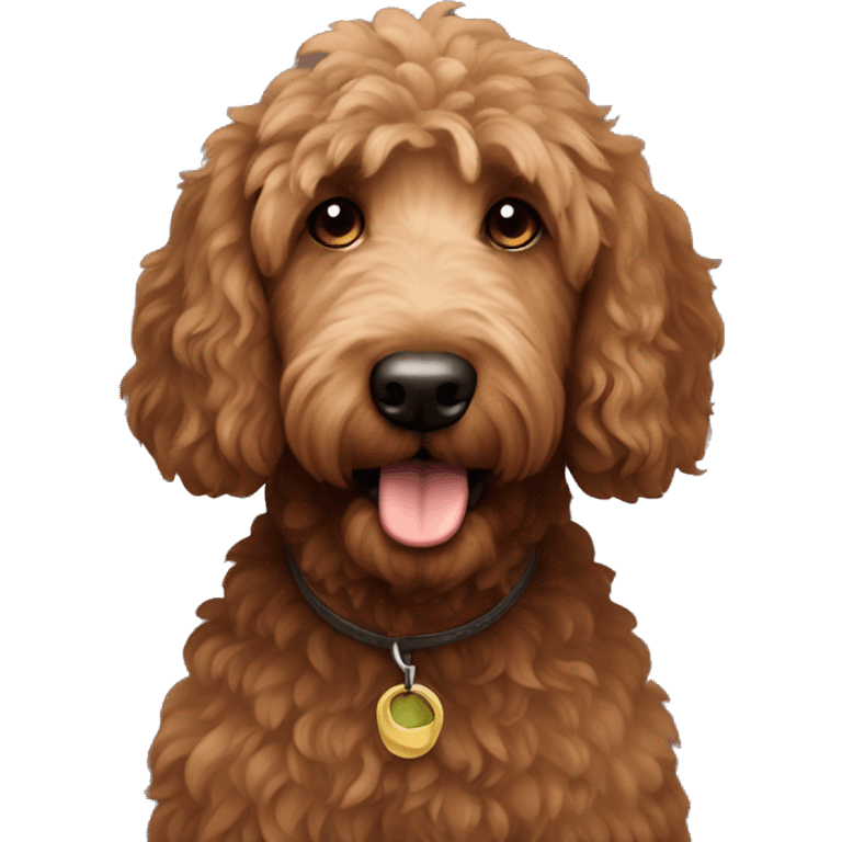 Dark brown golden doodle emoji