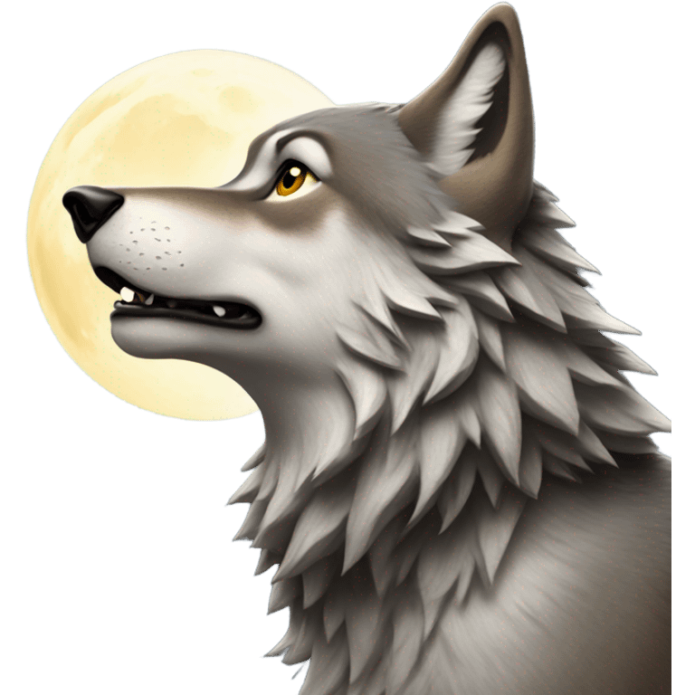 wolf howling at moon emoji