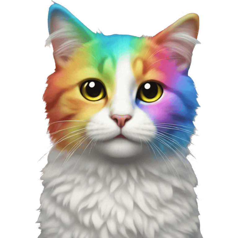 rainbow, colorful, sparkle, cute cat emoji