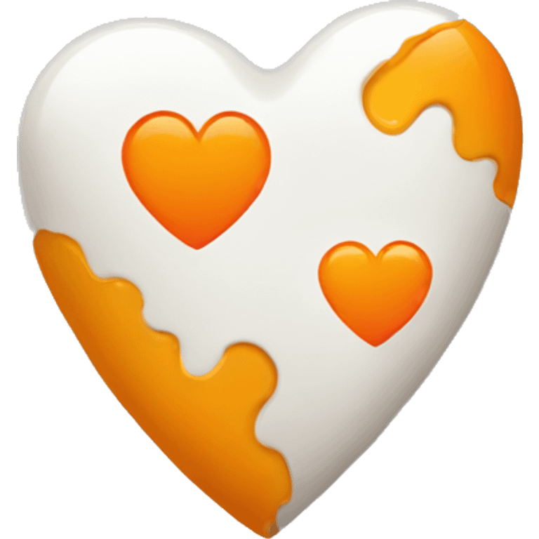 Half orange half white heart emoji