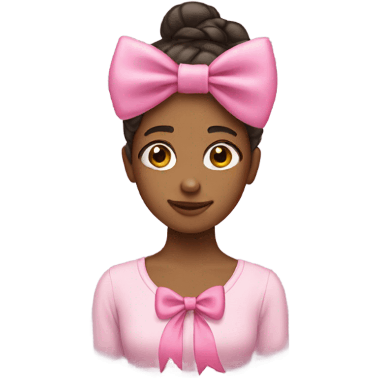 Girl with a pink bow emoji