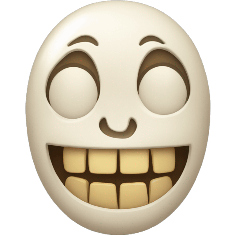 Smiling emoji with bone in its mouth emoji