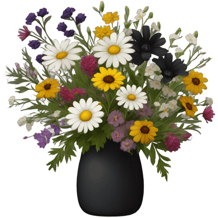 Black Boquet of wildflours emoji