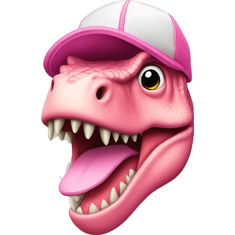 A Dinosaurier with a pink cap emoji