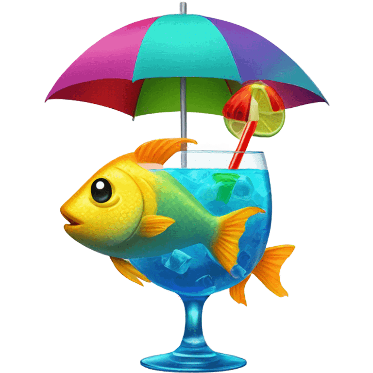 Fish with a cocktail emoji