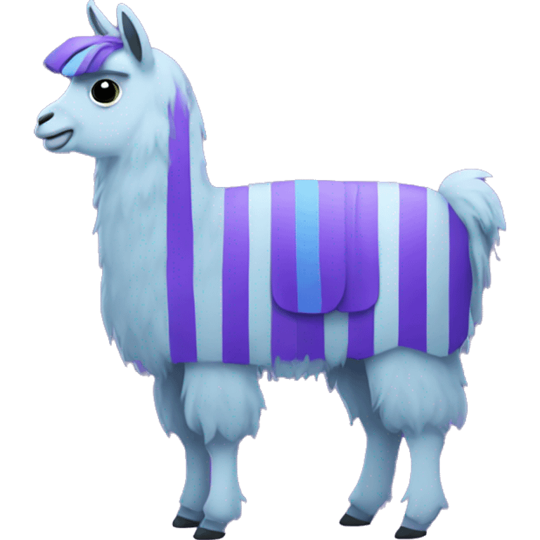 purple llama with blue stripes emoji