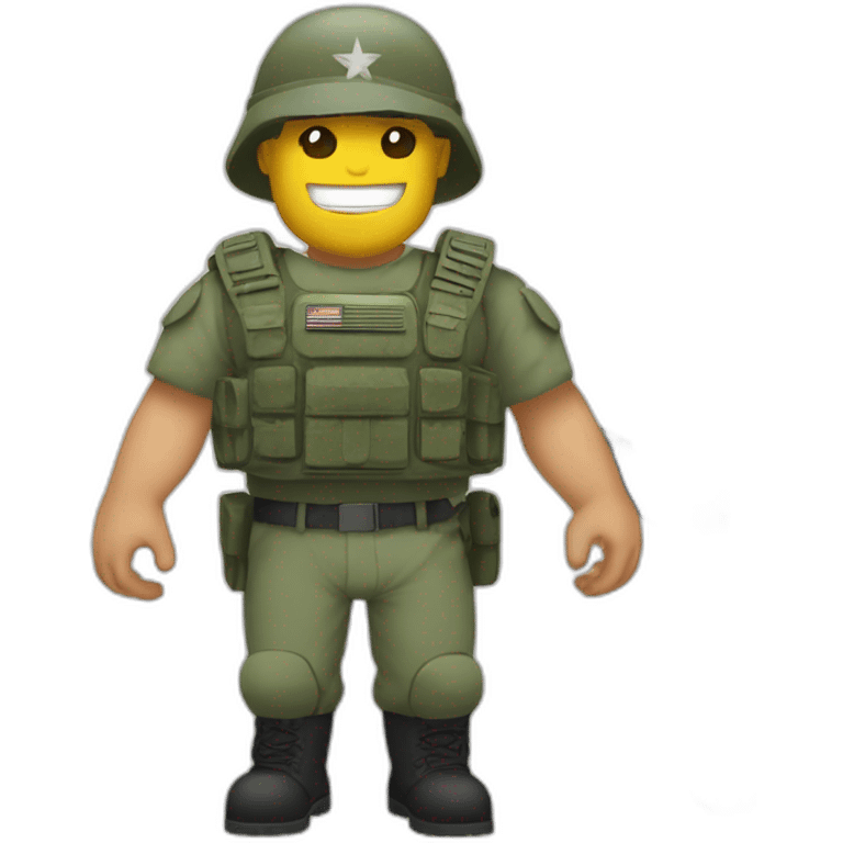 militar con medidos de fuerza de dtagon ball emoji