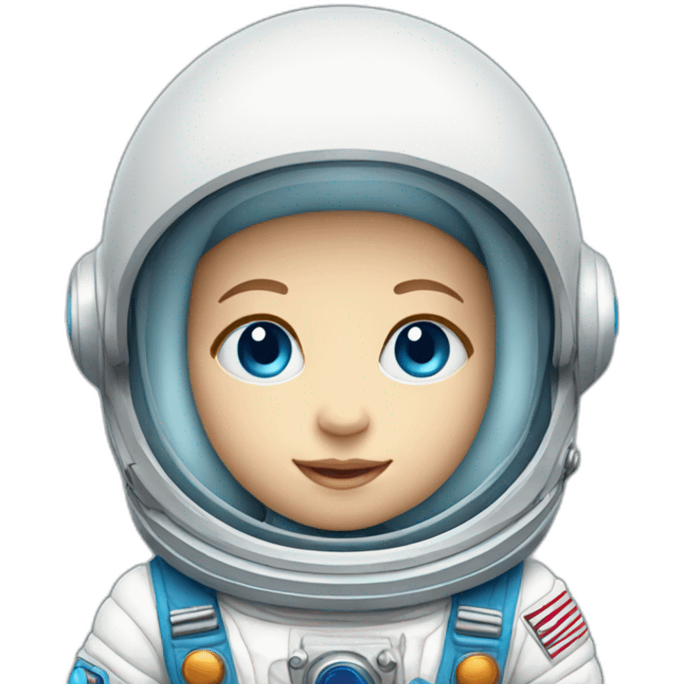 white baby body astronaut blue eyes emoji