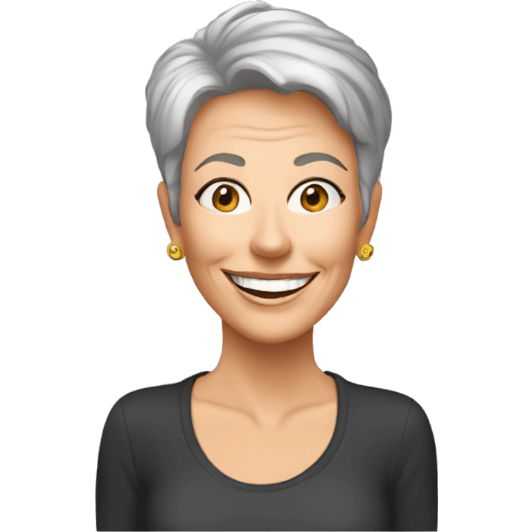 jamie lee curtis cartoon smiling wearing tee emoji