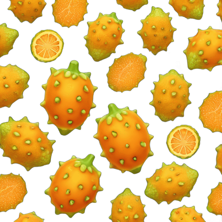 orange and yellow kiwano fruit  emoji