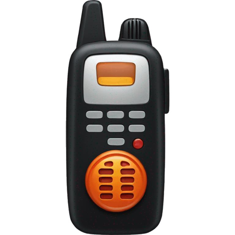 black walkie talkie with red-orange button on side emoji