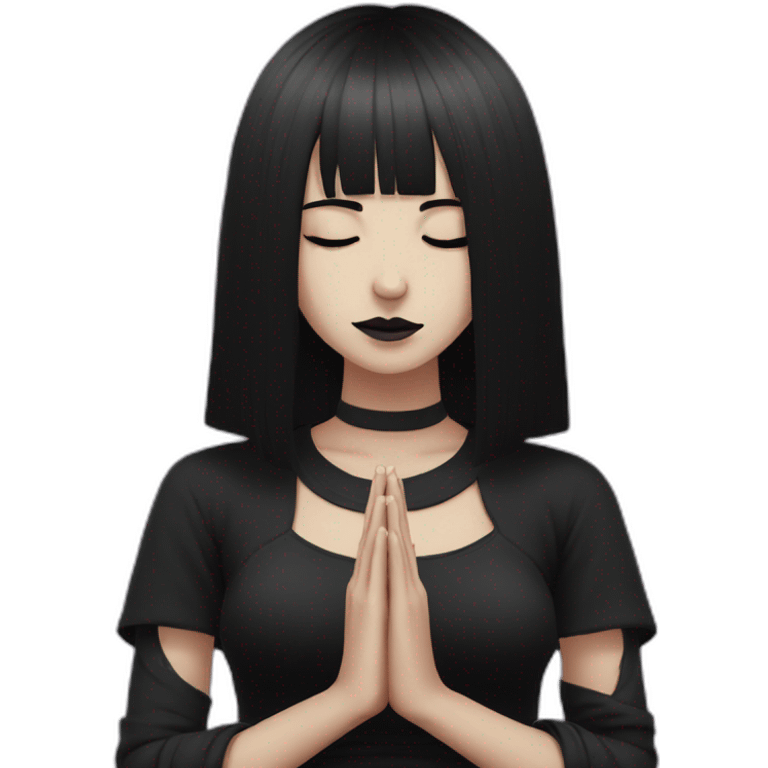 goth girl meditating emoji