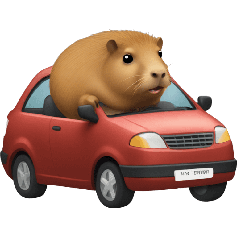 Capybara pulling up in a car emoji