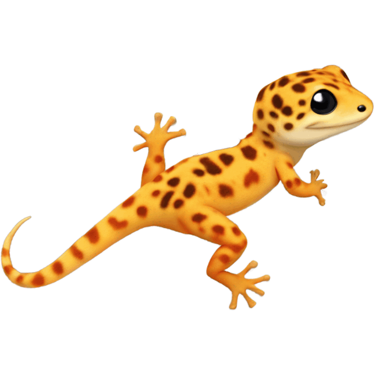 Orange leopard gecko emerges from egg emoji