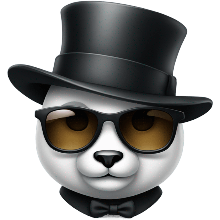 Panda with sunglasses and top hat  emoji