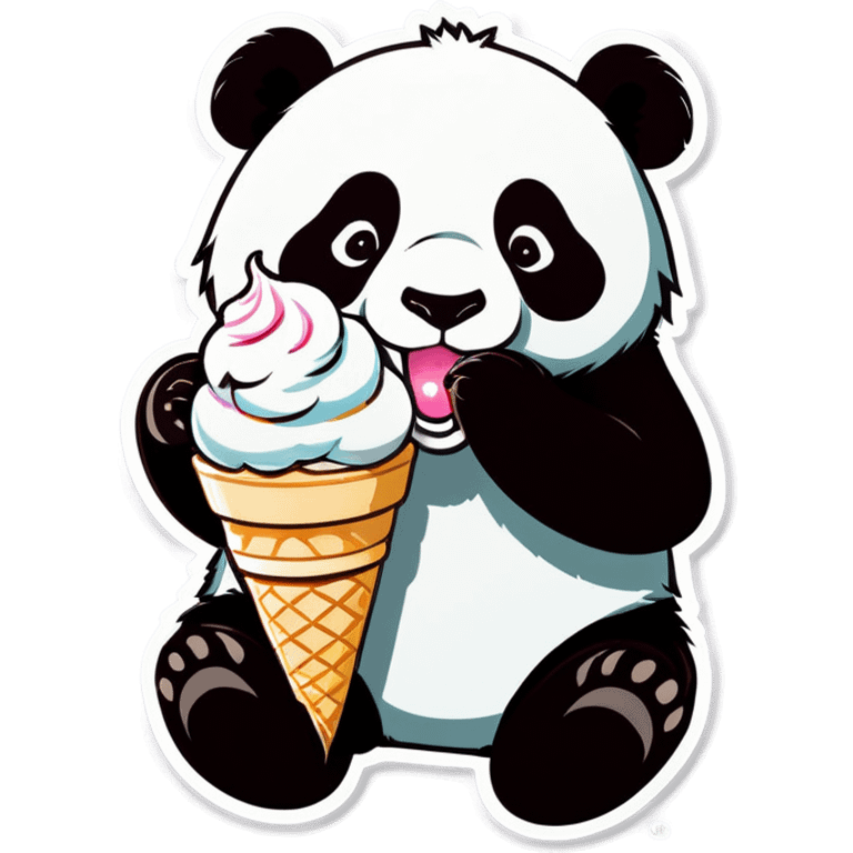 Panda eating ice cream emoji