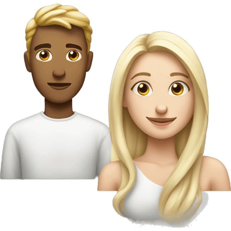 white youg man tlking to white young woman emoji