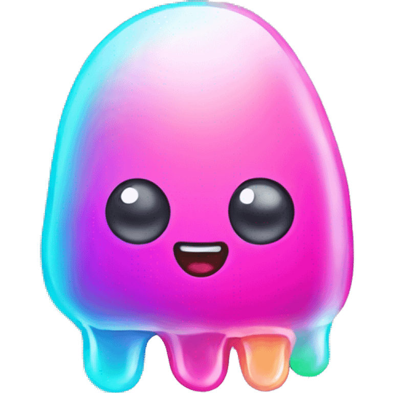 Kawaii neon ice jellybean  emoji