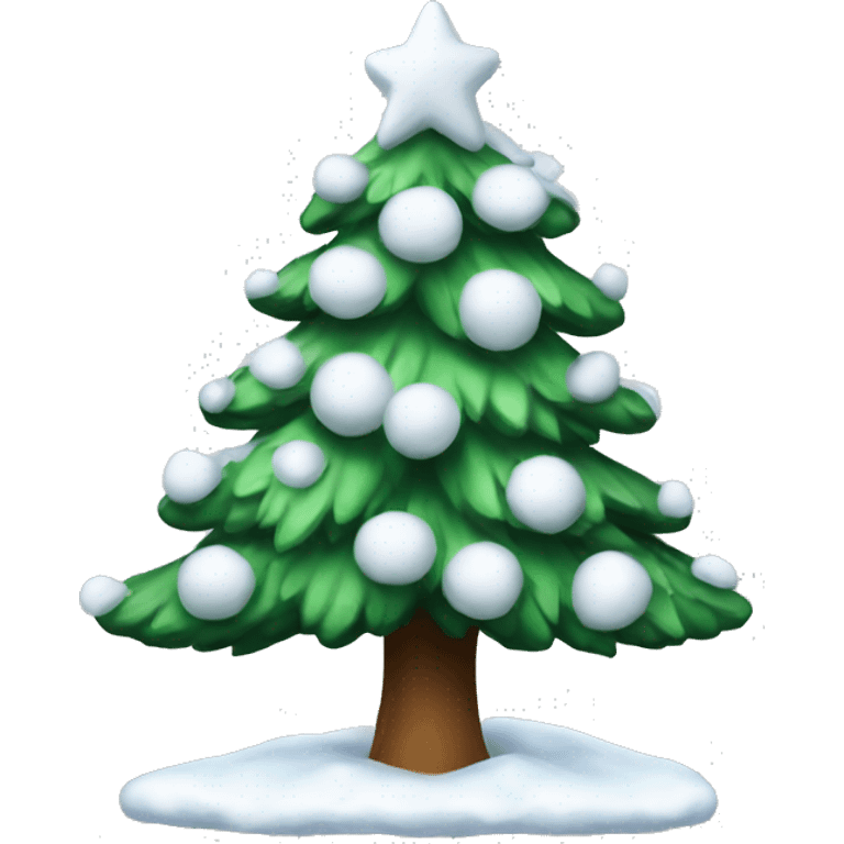 snowy christmas tree emoji